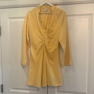 Sandro Yellow Long Sleeve Dress